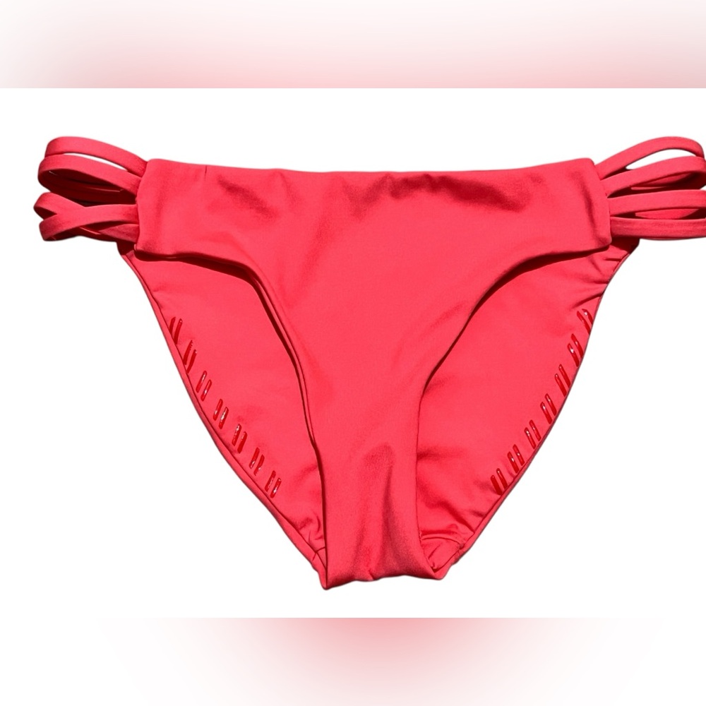 Hurley Carissa Moore Aloha Strappy Moderate‎ Coverage bikini Bottom small pink - Picture 2 of 11